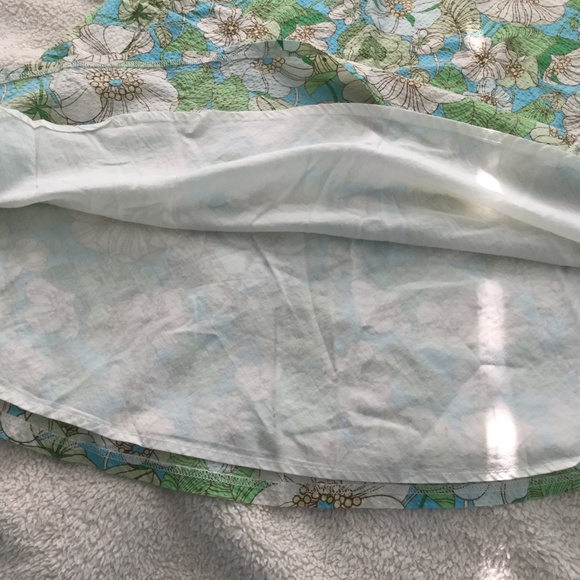 Gap Y2K Floral Print Seersucker Skirt A-Line Blue Green - Sz 6 - Picture 8 of 10